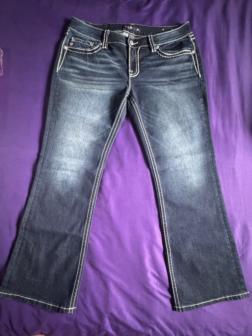 Miss Me Dark Low-Rise Boot Cut Jeans NWOT